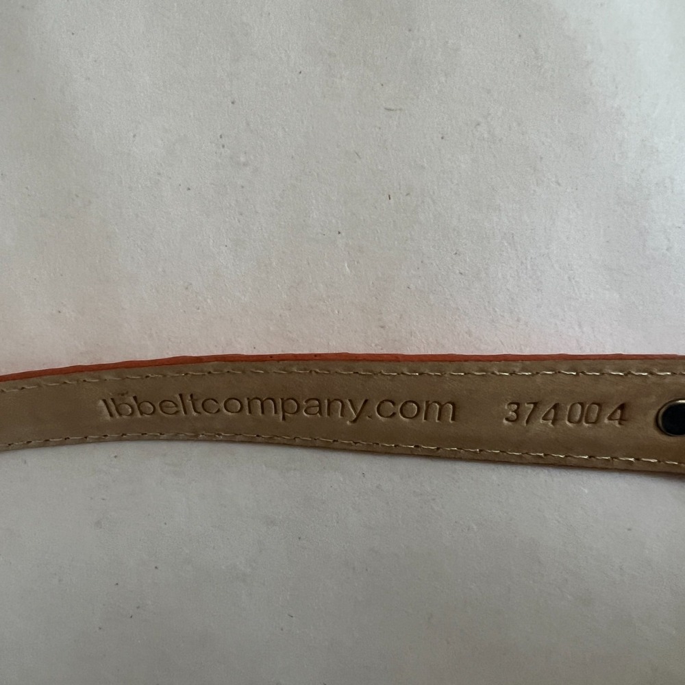 LB Belt Co Snakeskin Golf Belt Womens M Orange Concho Skinny Casual Preppy - Picture 4 of 11